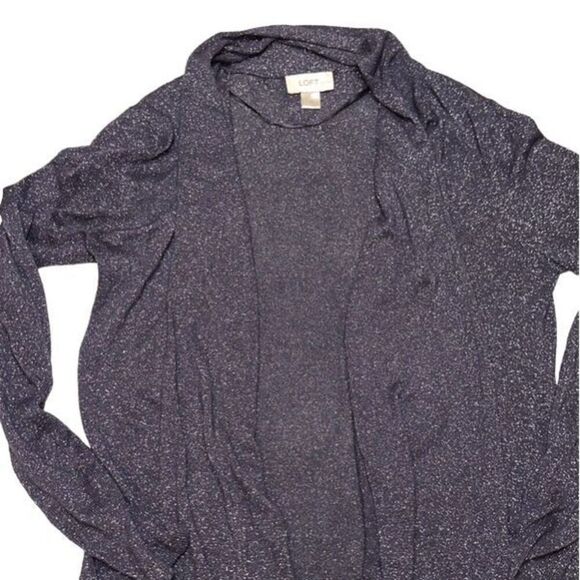 Ann Taylor Loft Petites sz SP gray/ blue sparkle cardigan, sweater, coverup - Picture 4 of 4
